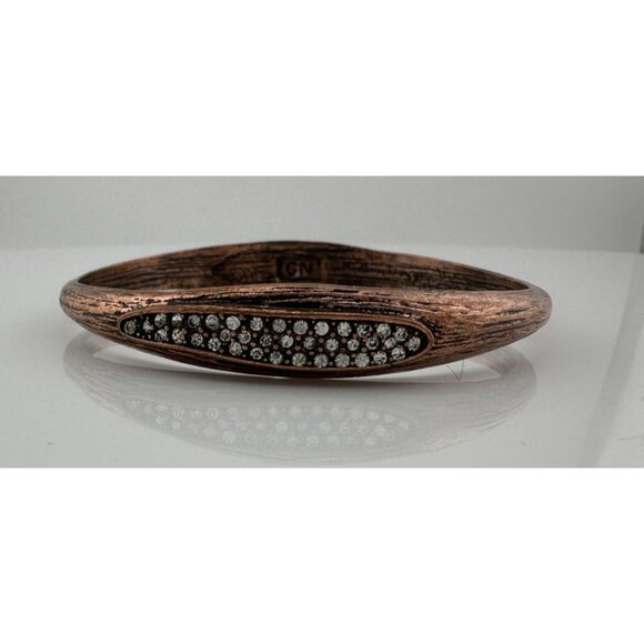 Women's Rhinestone Copper Bangle Bracelet - Picture 6 of 16